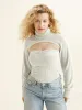 Velvety Touch Ribbed Turtleneck Balloon Sleeve Shrug sold by ogl move