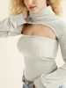 Velvety Touch Ribbed Turtleneck Balloon Sleeve Shrug sold by ogl move