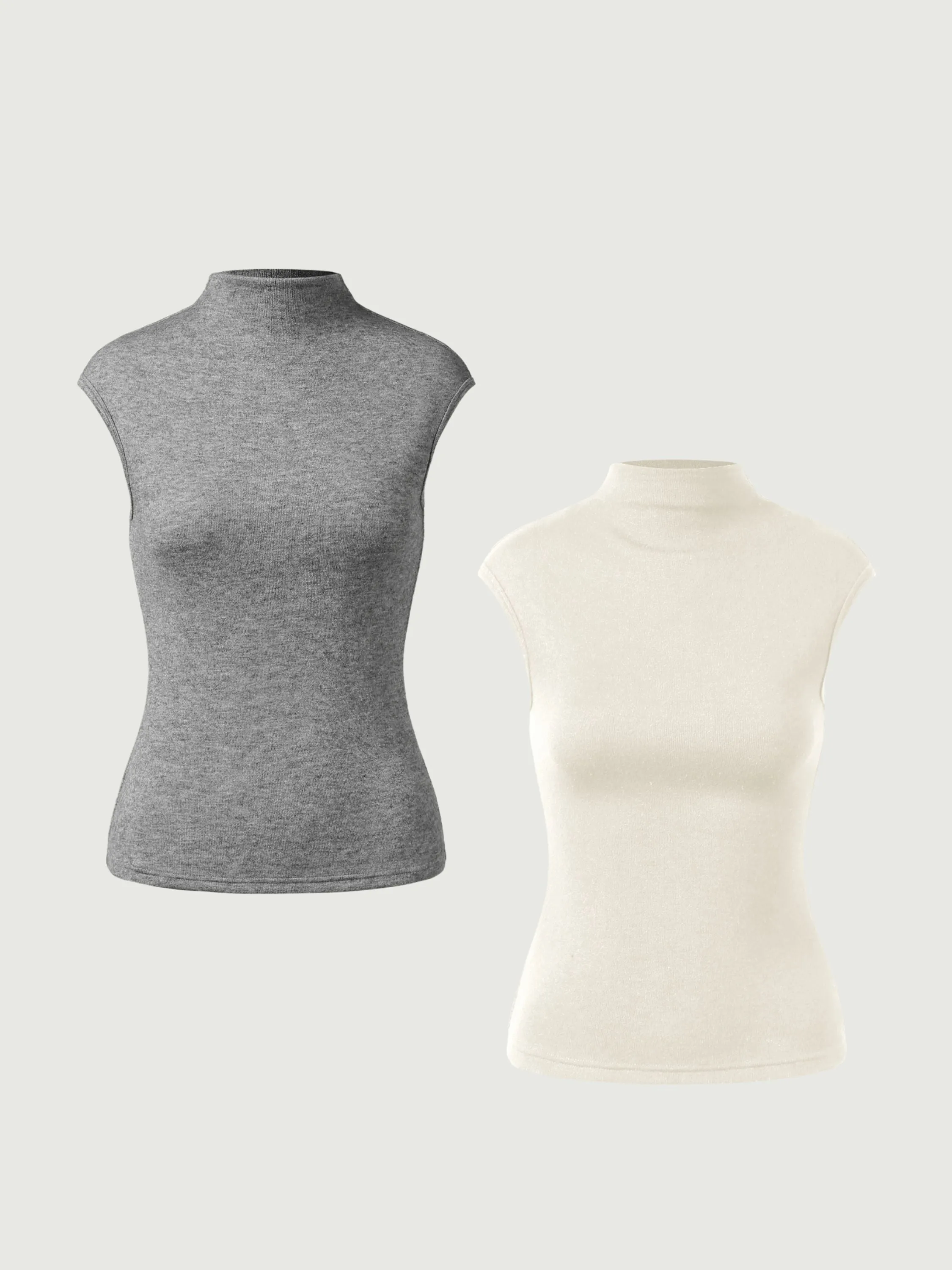 Cashsoft Mockneck Cap Sleeve Tank 2Pcs Set sold by ogl move product image thumbnail 5