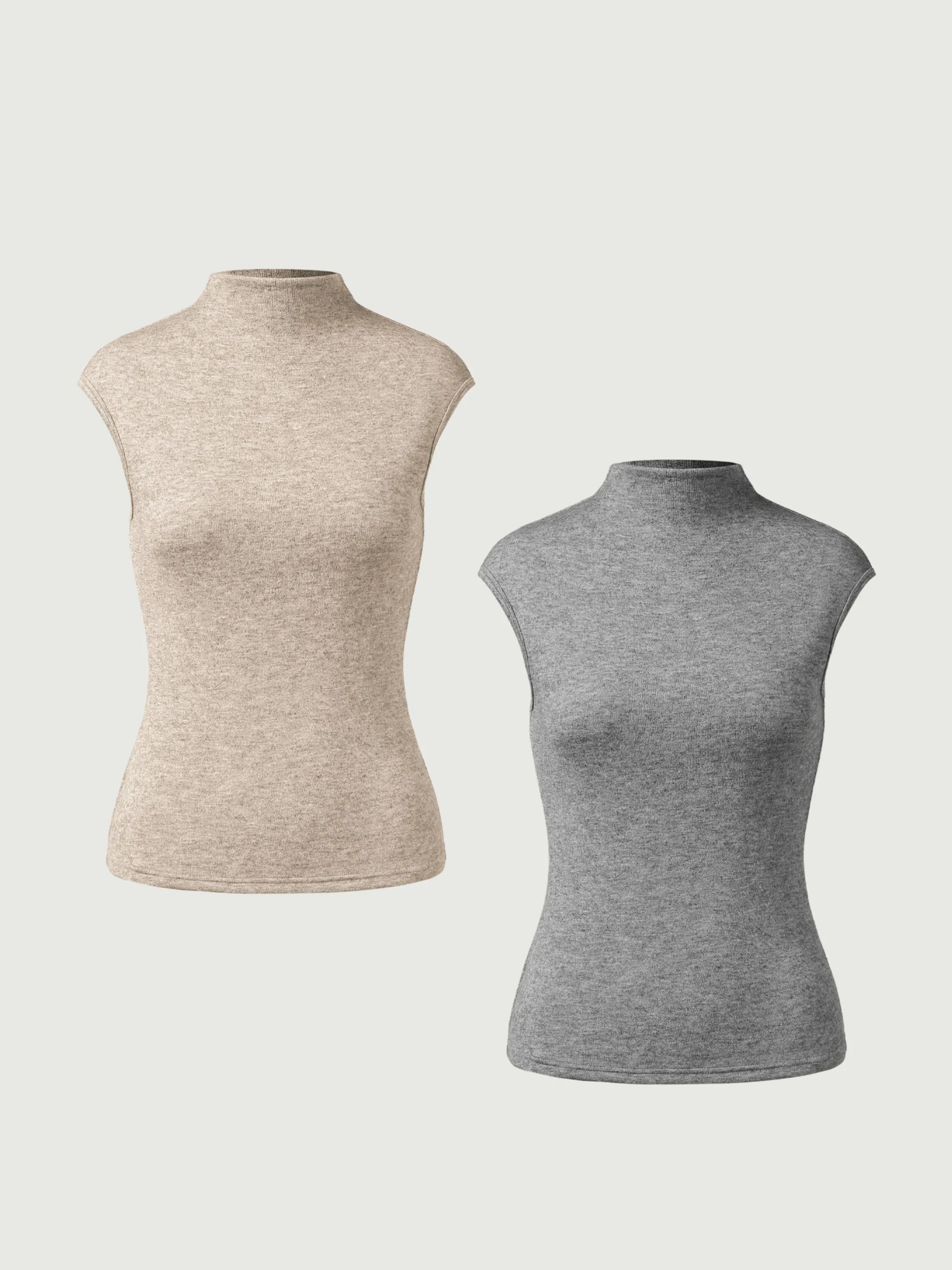 Cashsoft Mockneck Cap Sleeve Tank 2Pcs Set sold by ogl move product image thumbnail 4
