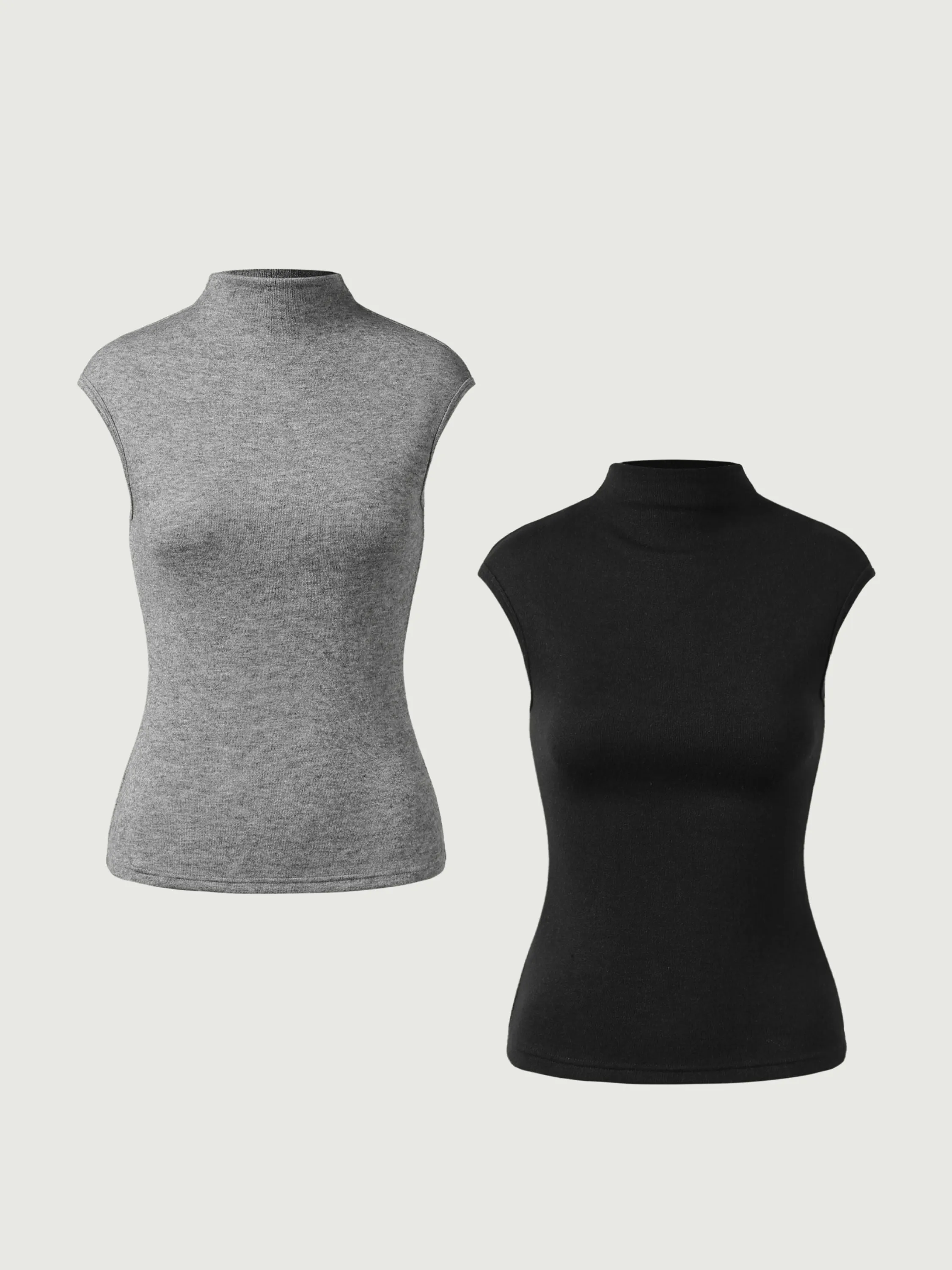 Cashsoft Mockneck Cap Sleeve Tank 2Pcs Set sold by ogl move product image thumbnail 3
