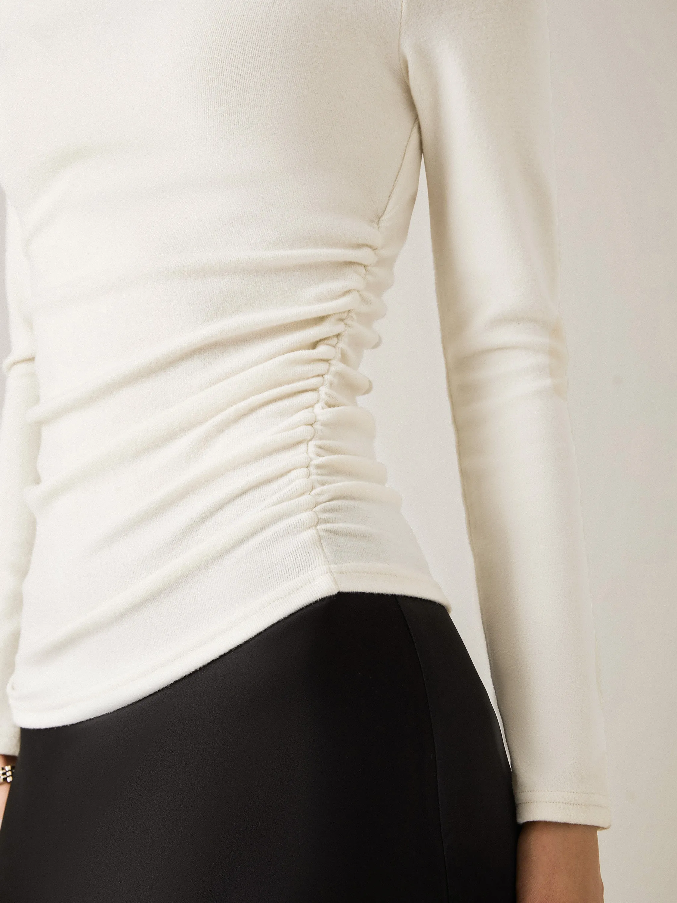 Thermal Ruched Sides Tuckable Mockneck Top sold by OGLmove product image thumbnail 4