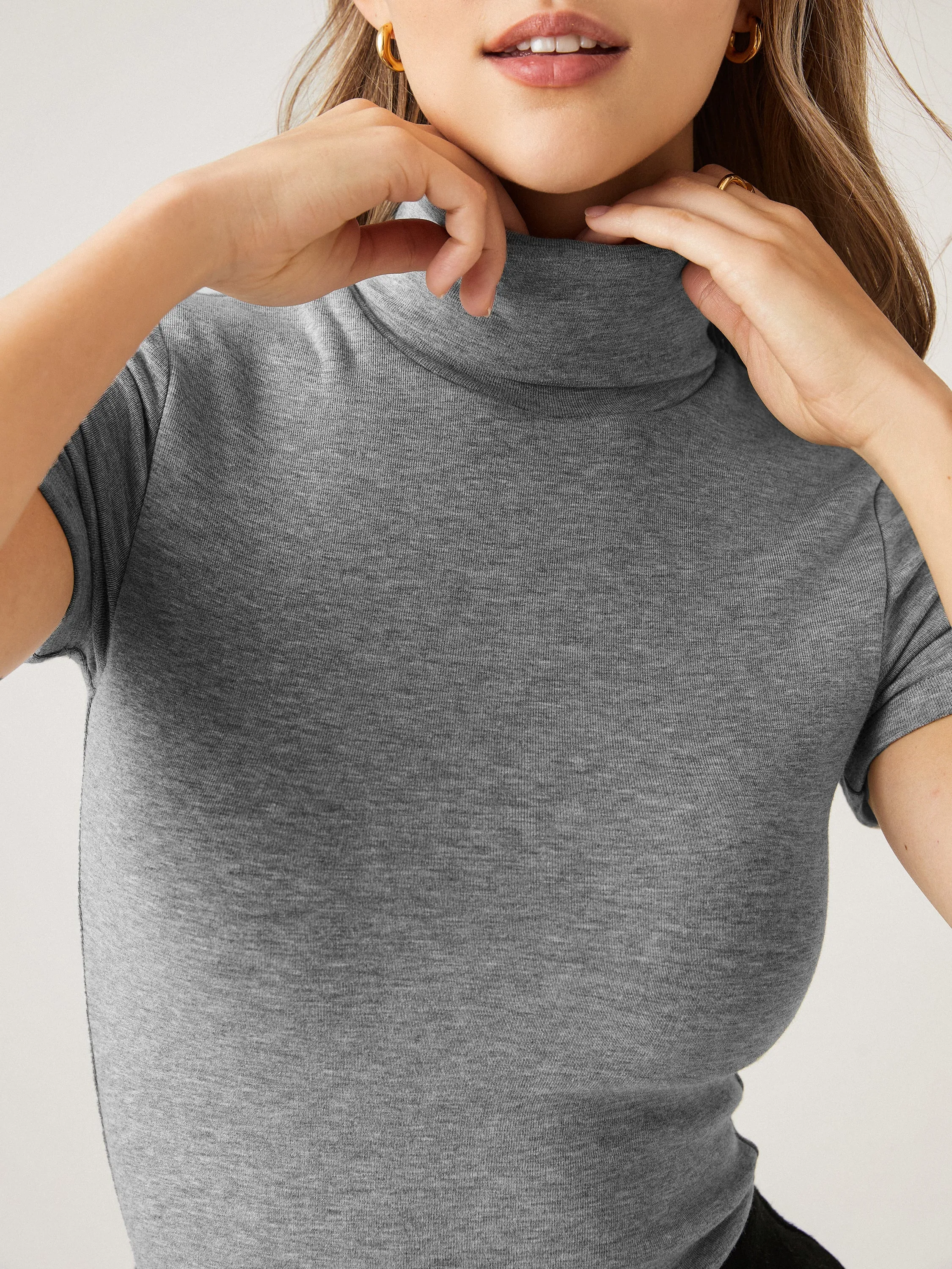 Turtleneck Short Sleeve Brami Top sold by ogl move product image thumbnail 4