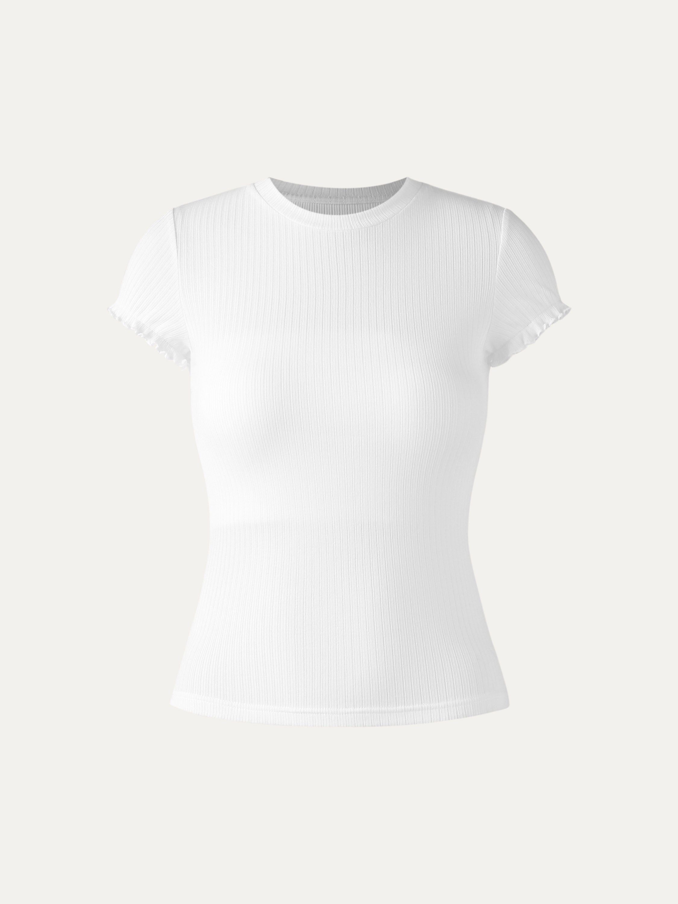 Lace Rib 2-In-1 Puff Sleeve Top sold by ogl move