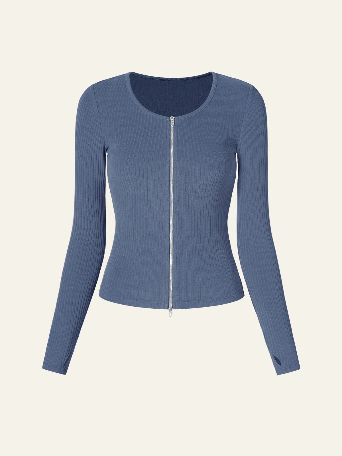 Two-way Zipper Ribbed Jacket sold by ogl move product image thumbnail 2