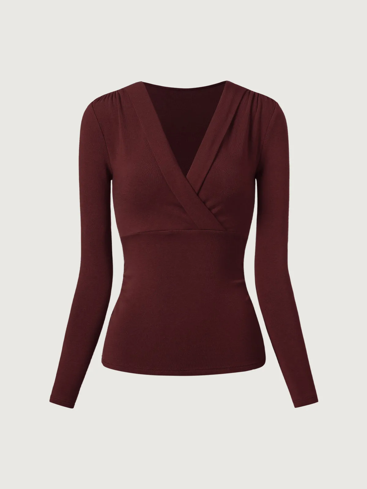 Ruched Sides Surplice Top sold by ogl move product image thumbnail 2