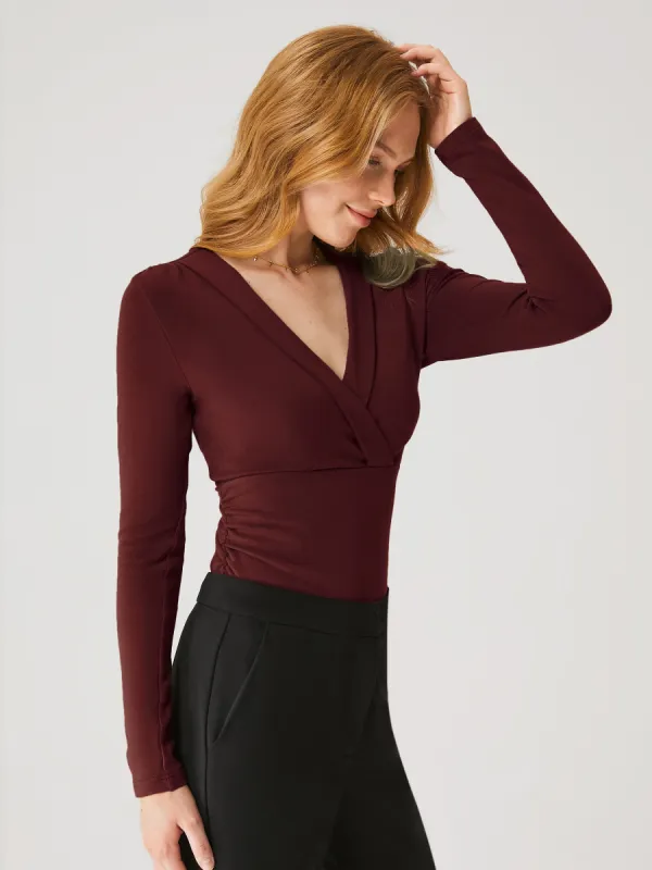 Ruched Sides Surplice Top sold by ogl move