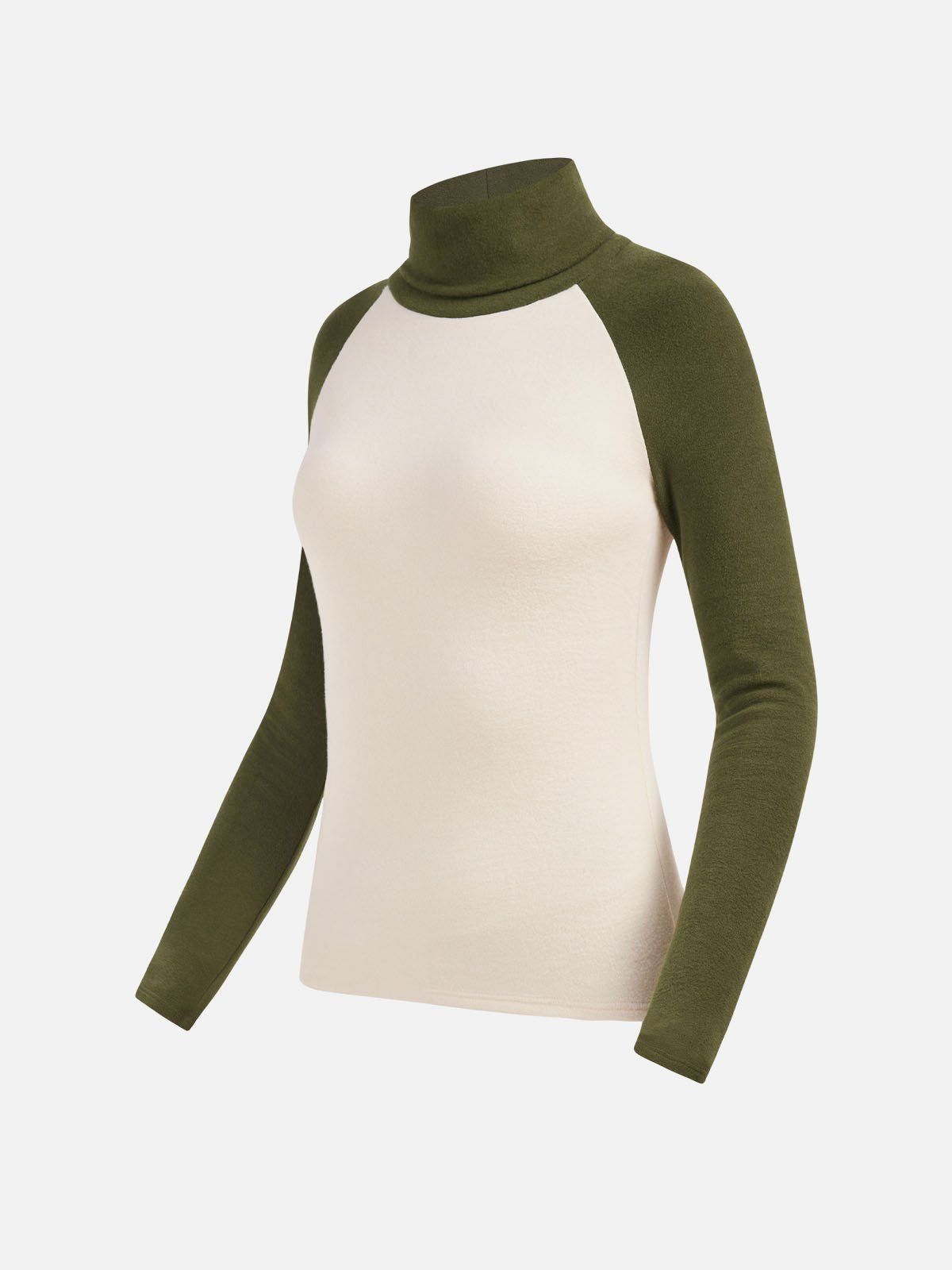 Eco-Mousse® Colorblock Raglan Sleeve Turtleneck Top sold by ogl move product image thumbnail 4