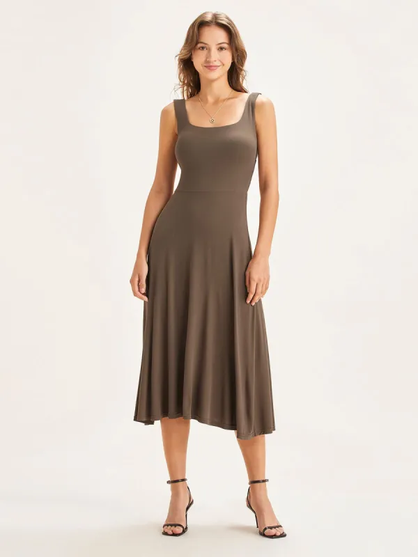 Eco-SkinKiss® Square Neck Tie Back Brami Midi Dress sold by ogl move