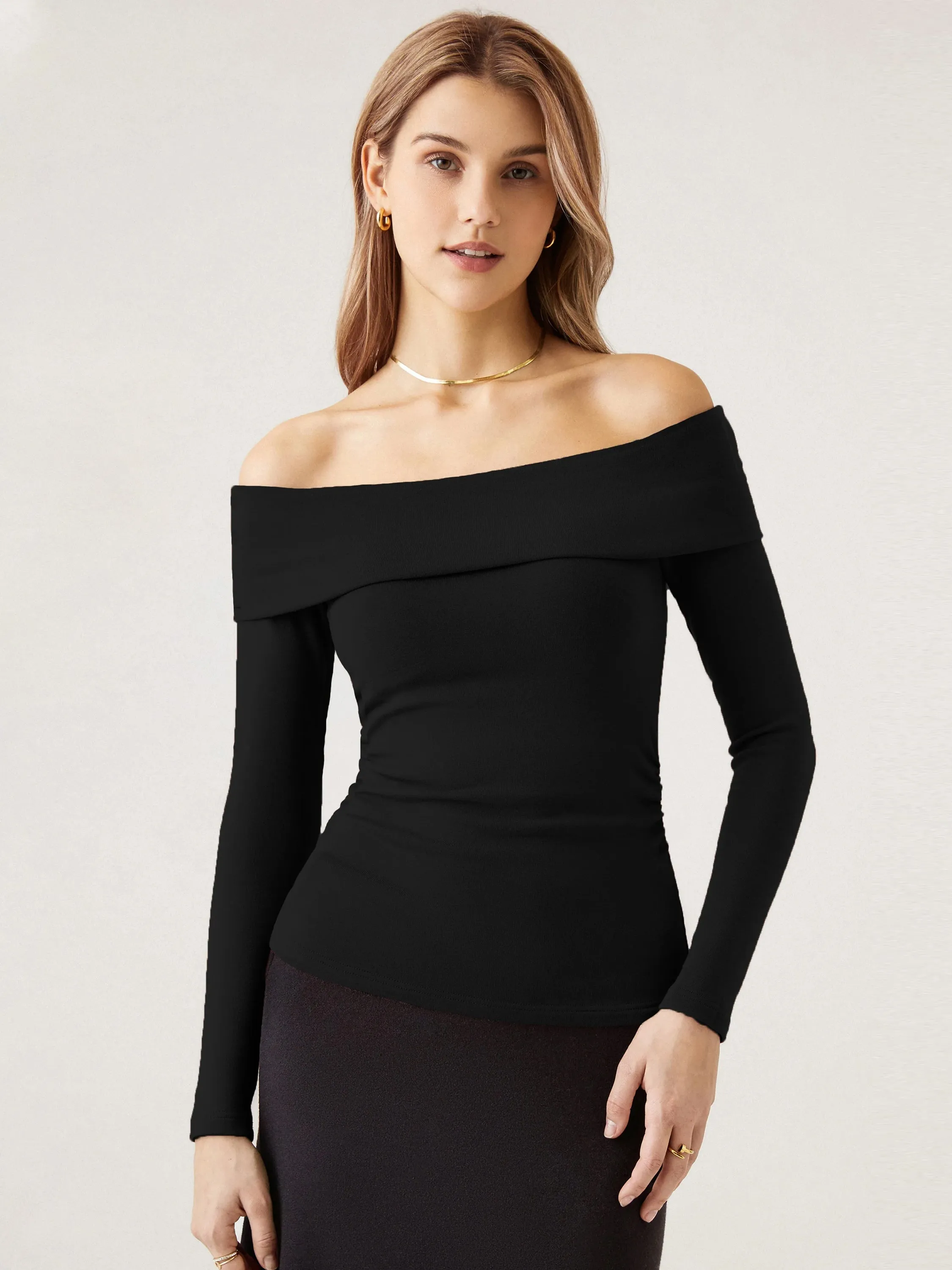 Long Sleeve Off The Shoulder Brami Top sold by OGLmove product image thumbnail 4