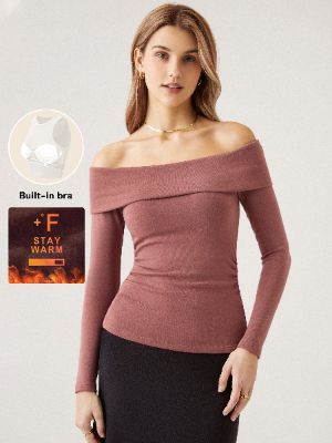 Eco-Mousse® Long-Sleeve Off-The-Shoulder Brami Top sold by ogl move