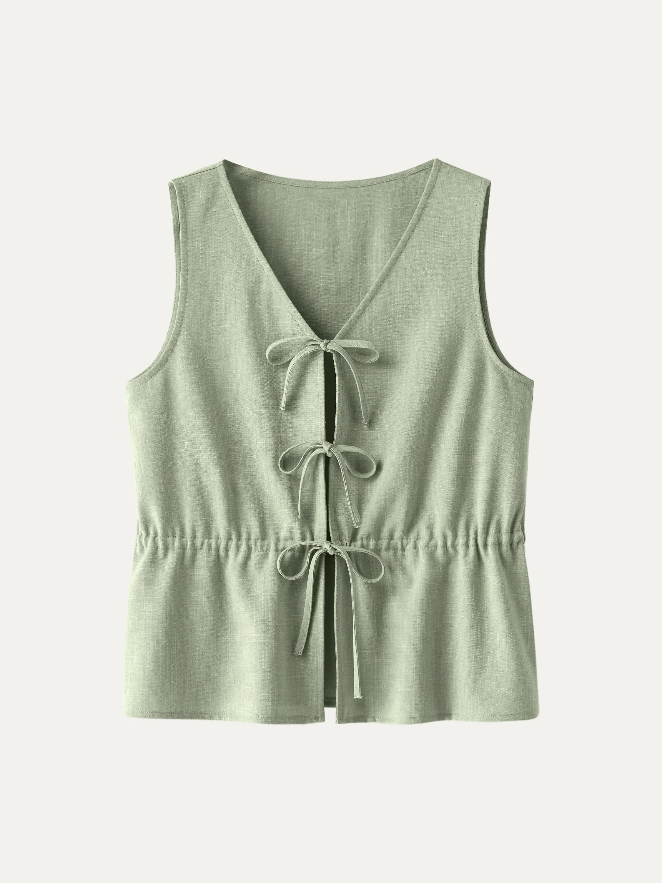 Texture Linen Blend Tie Vest sold by ogl move product image thumbnail 5
