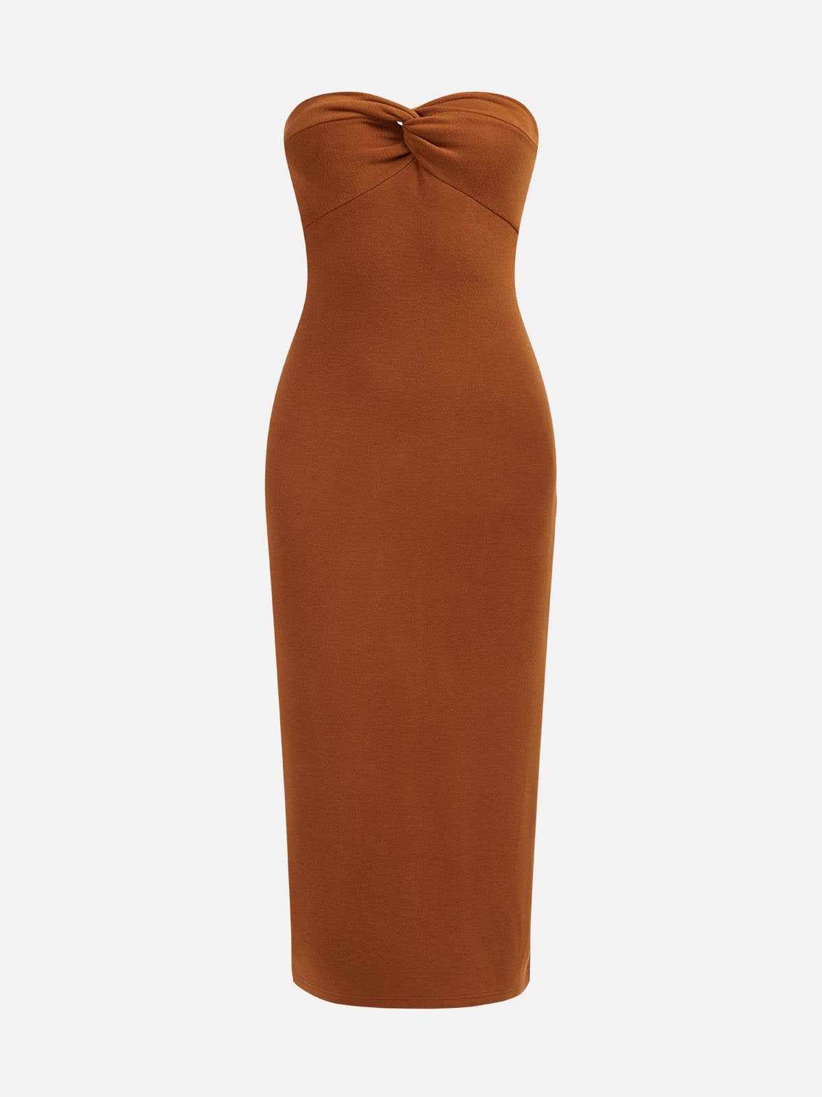 Eco-Mousse® Brushed Twist Front Midi Dress sold by ogl move product image thumbnail 5