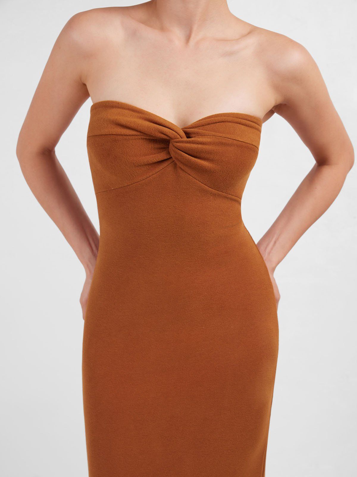 Eco-Mousse® Brushed Twist Front Midi Dress sold by ogl move product image thumbnail 4