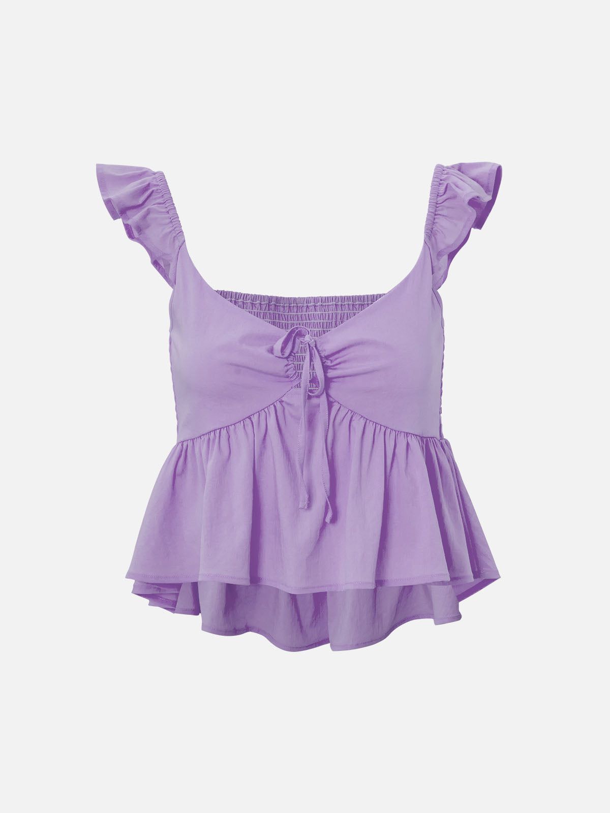 Sweetheart Neck Ruffle Hem Tank Top sold by ogl move