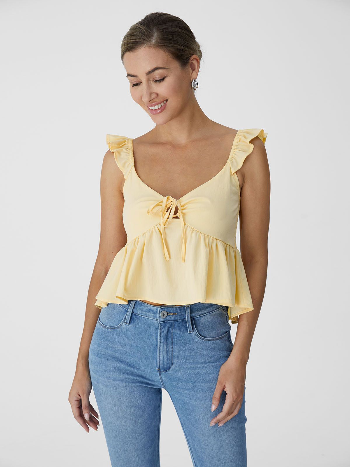 Sweetheart Neck Ruffle Hem Tank Top sold by ogl move product image thumbnail 2