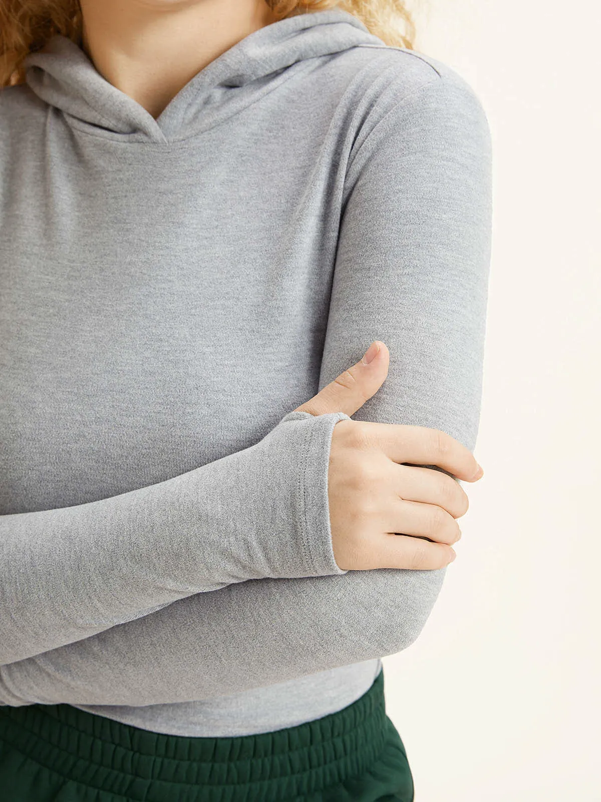 Anti-Bacteria Thermal Hooded Top with Thumb-holes sold by ogl move product image thumbnail 4