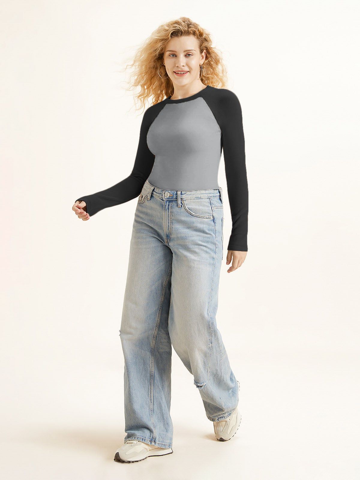 Anti-Bacteria Thermal Double-Brushed Raglan Sleeve Top sold by ogl move product image thumbnail 3