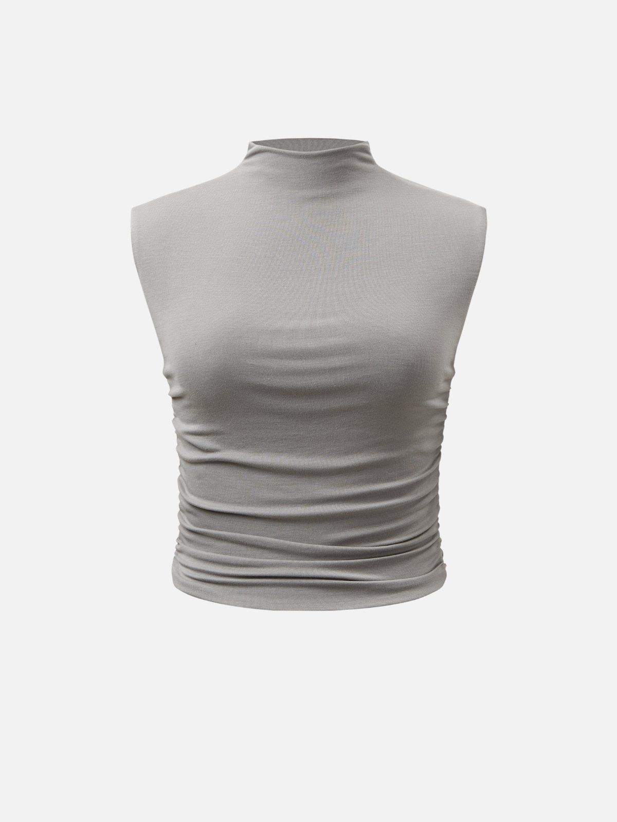 Eco-SkinKiss® Workleisure Mock Neck Ruched Sides Tank Top sold by ogl move