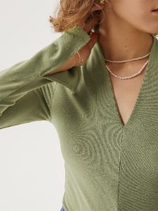 Eco-Mousse® Anti-Bacteria Sharp V-Neck Top sold by ogl move