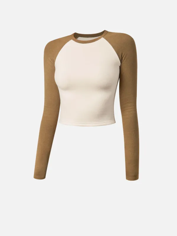 Eco-Mousse® Thermal Raglan Contrast Sleeve Top sold by ogl move