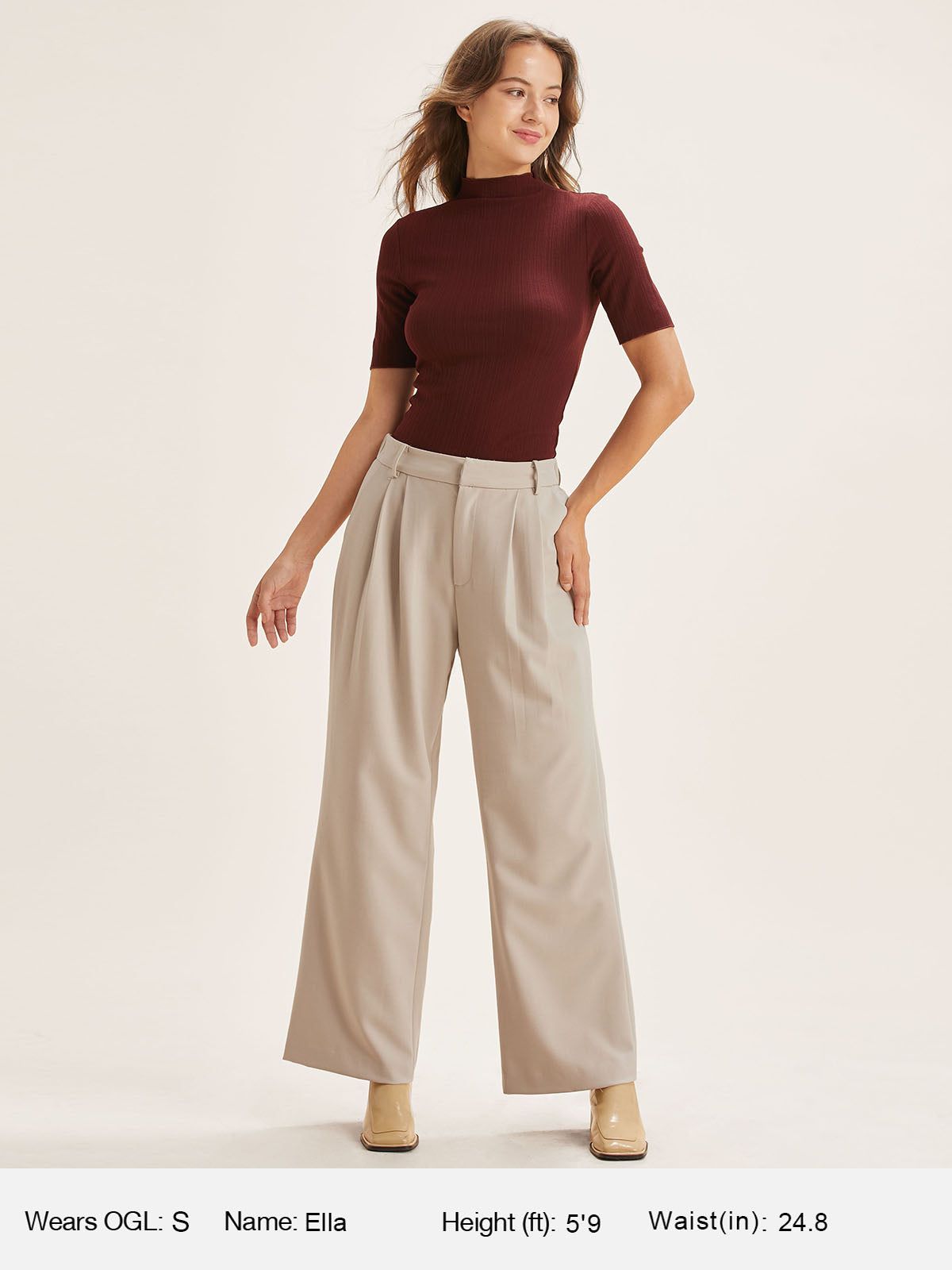 Textured Mock Neck Mid-Sleeves Top sold by ogl move product image thumbnail 3