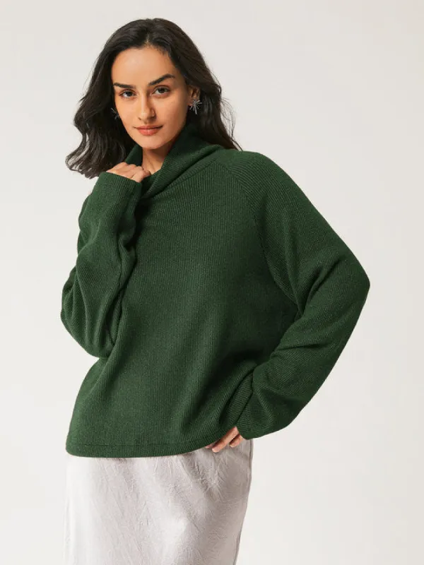 Glitter Turtleneck High-Low Relaxing Sweater sold by ogl move