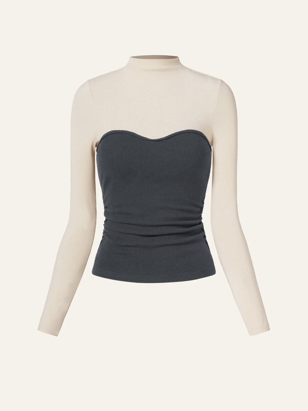 Cozy Faux-Two Mockneck Sweetheart Brami Top sold by ogl move product image thumbnail 2