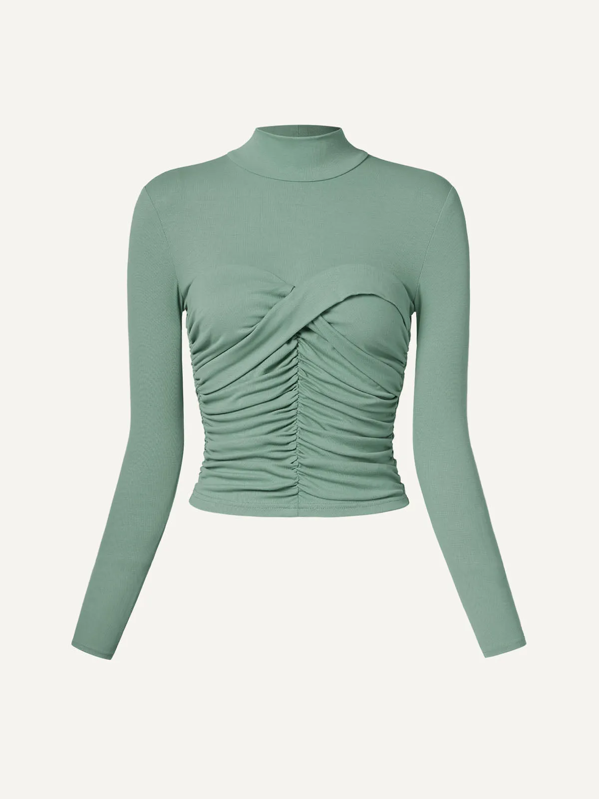 Eco-SkinKiss® Sweetheart Twist Mock Neck Top sold by ogl move