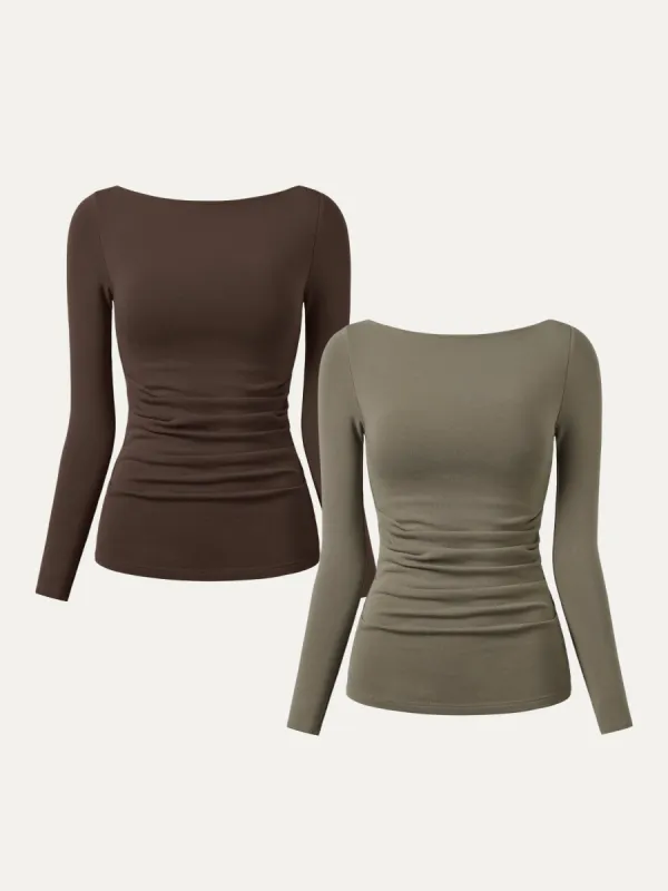 2Pcs Set Boatneck Tucks Brami Top sold by OGLmove