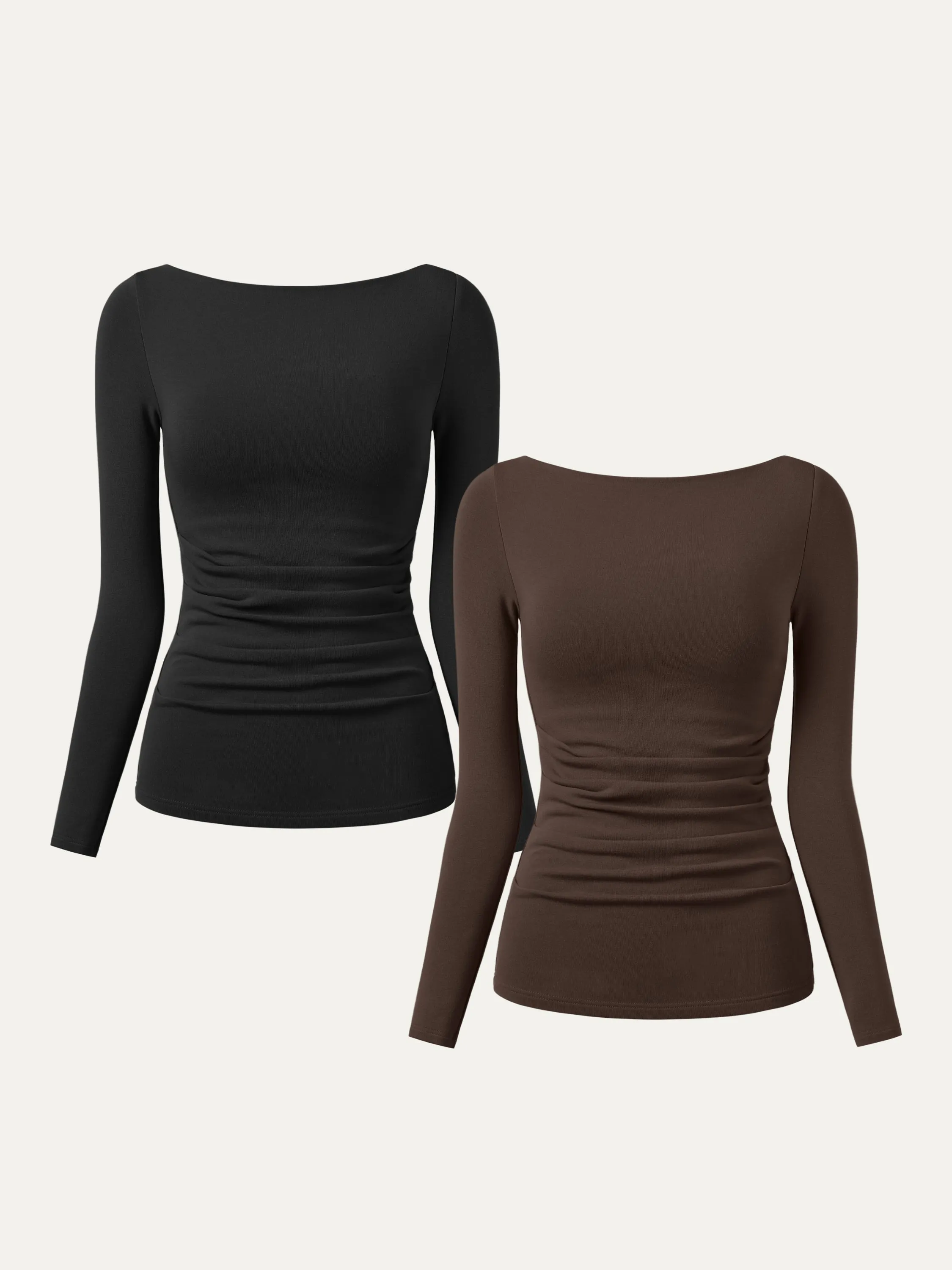 2Pcs Set Boatneck Tucks Brami Top sold by OGLmove product image thumbnail 2