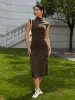 Mockneck Tucks Midi Dress sold by ogl move