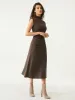 Mockneck Tucks Midi Dress sold by ogl move