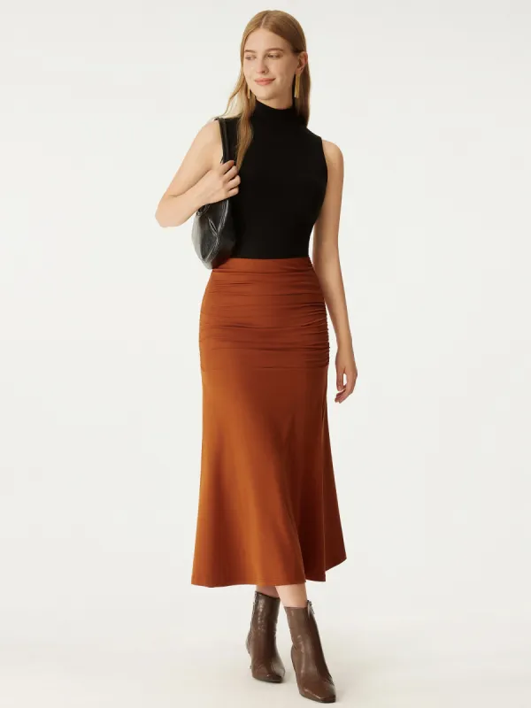 Tencel Ruched Flare Skirt sold by ogl move
