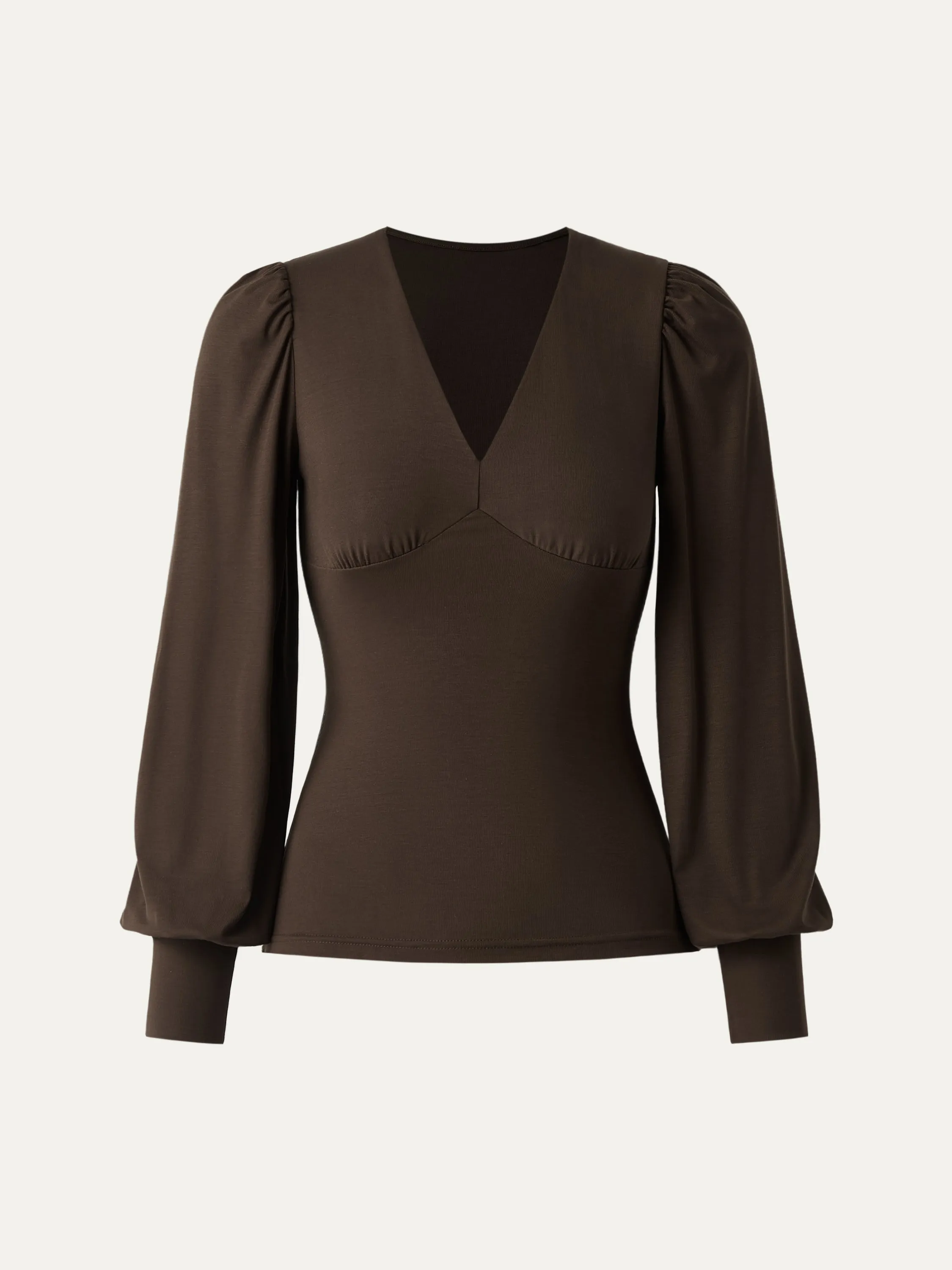 Tencel V-Neck Puff Sleeves Top sold by ogl move product image thumbnail 4