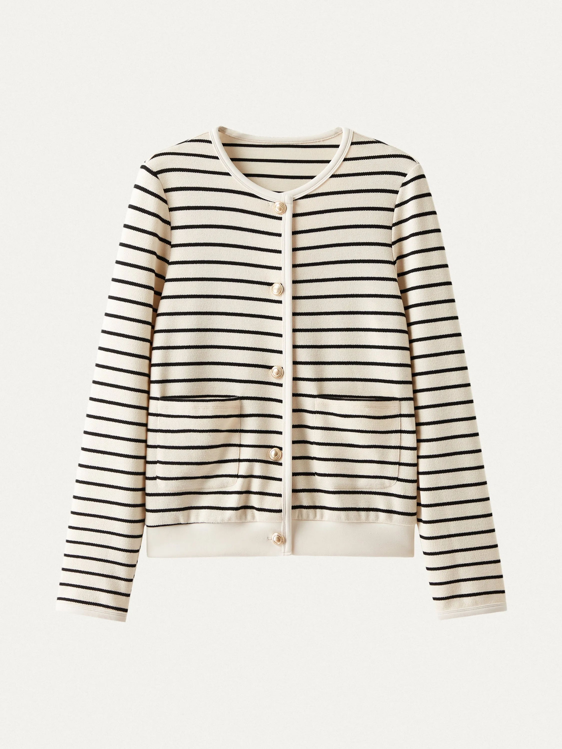 Stripy Gold Button Knit Jacket sold by ogl move