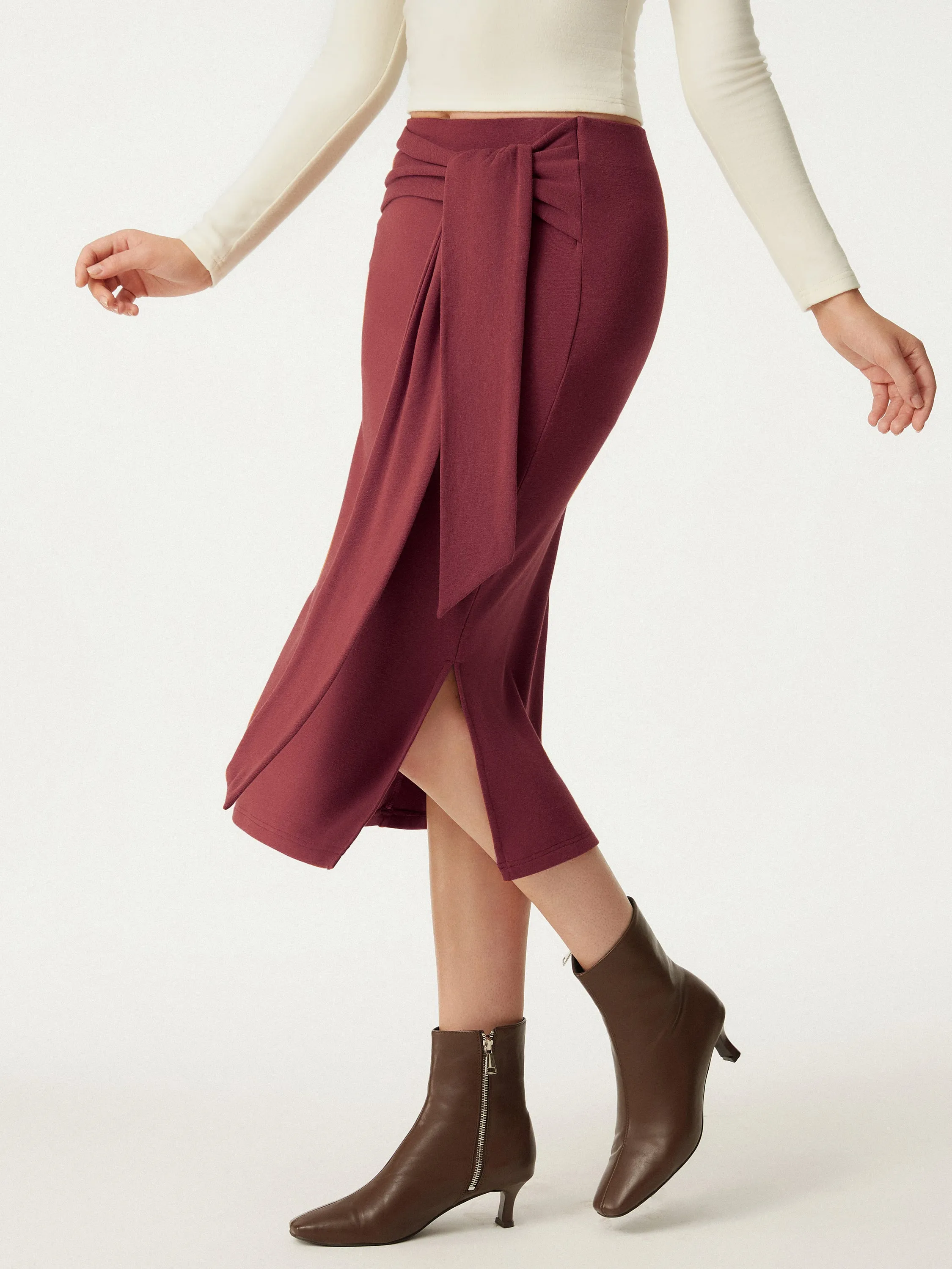 High Waisted Split Hem Midi Skirt sold by ogl move product image thumbnail 2