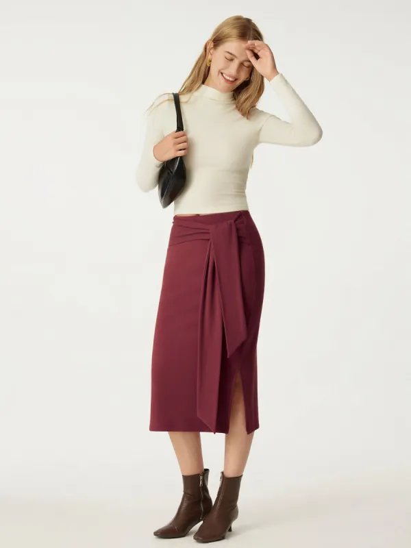 High Waisted Split Hem Midi Skirt sold by ogl move