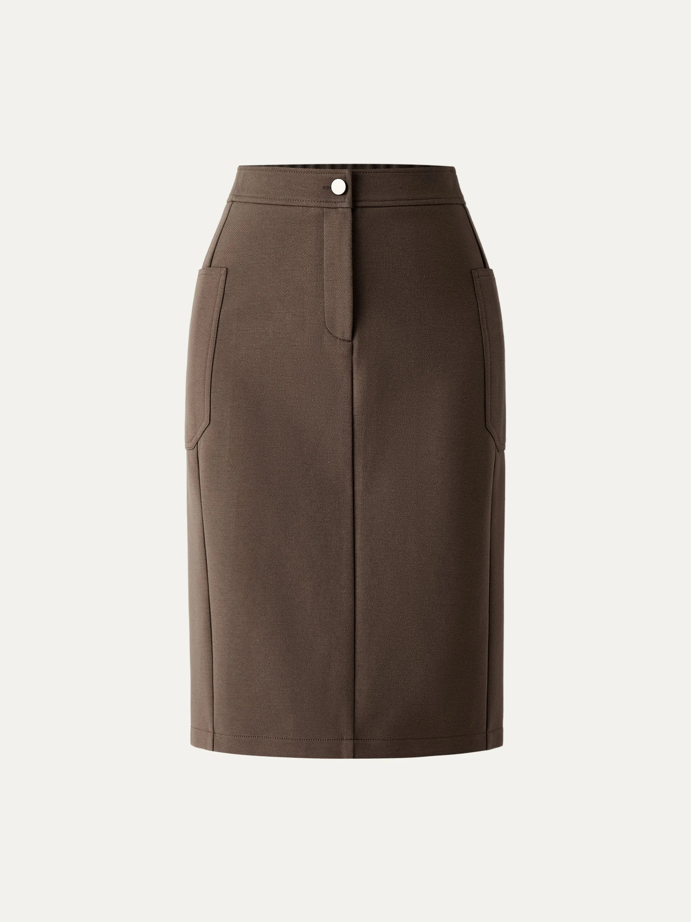 High Waisted Button Zipper Denim Midi Pencil Skirt sold by ogl move product image thumbnail 3