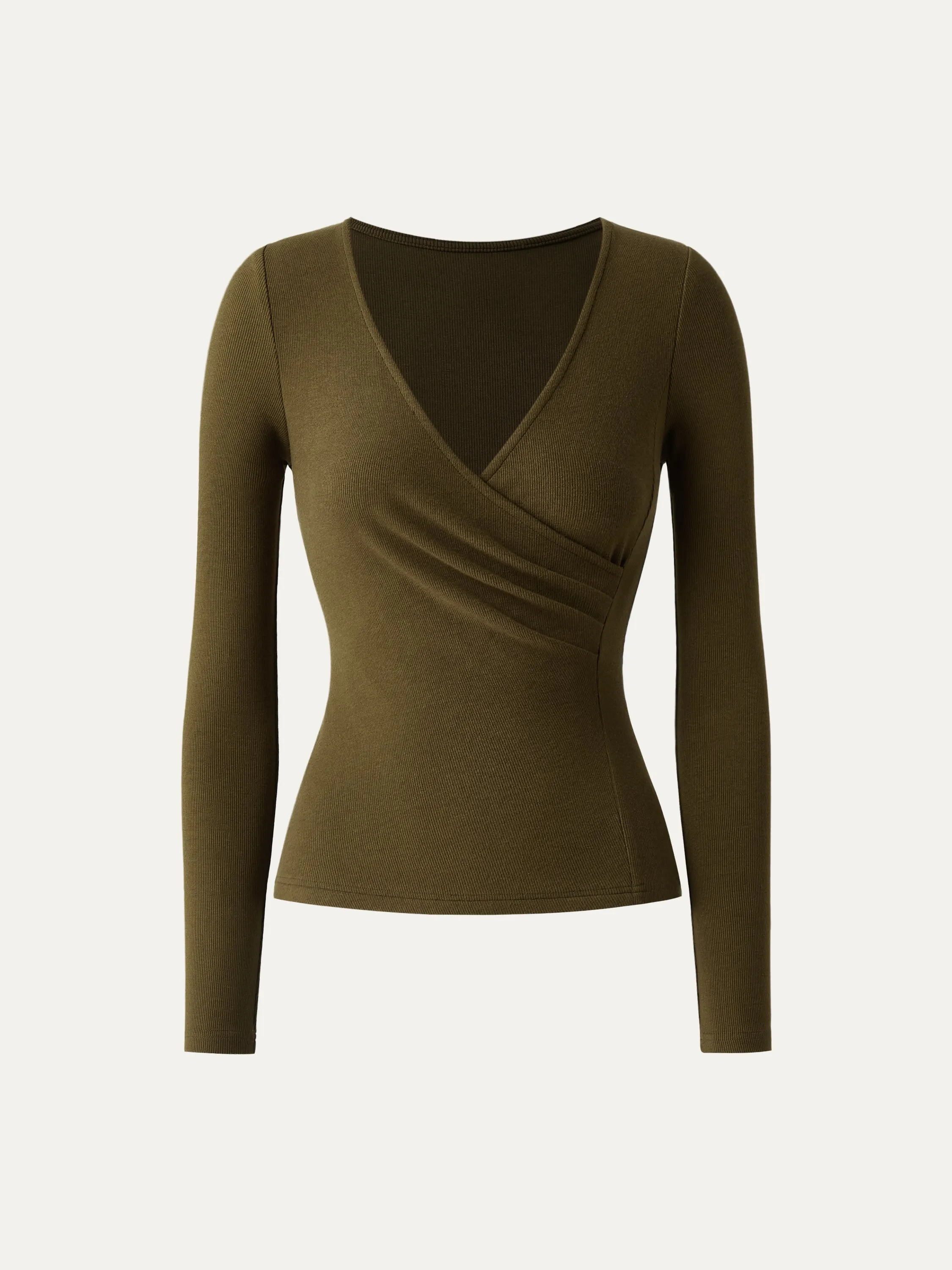 V Neck Long Sleeve Plicated Casual Top sold by ogl move product image thumbnail 2
