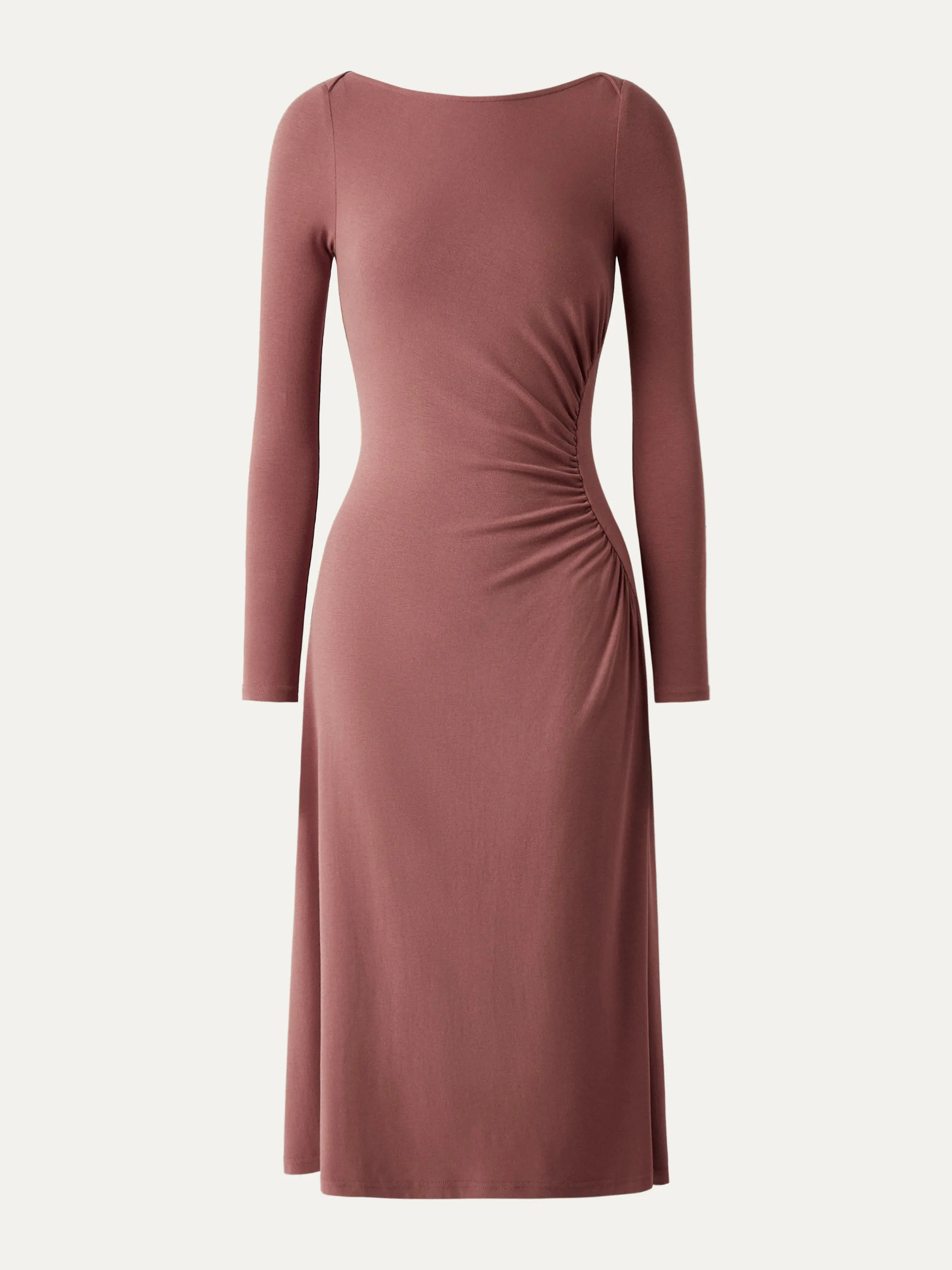 Boat Neck Ruched Midi Dress sold by ogl move product image thumbnail 3