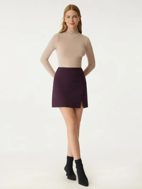 Ponte Split Mini Skirt sold by ogl move