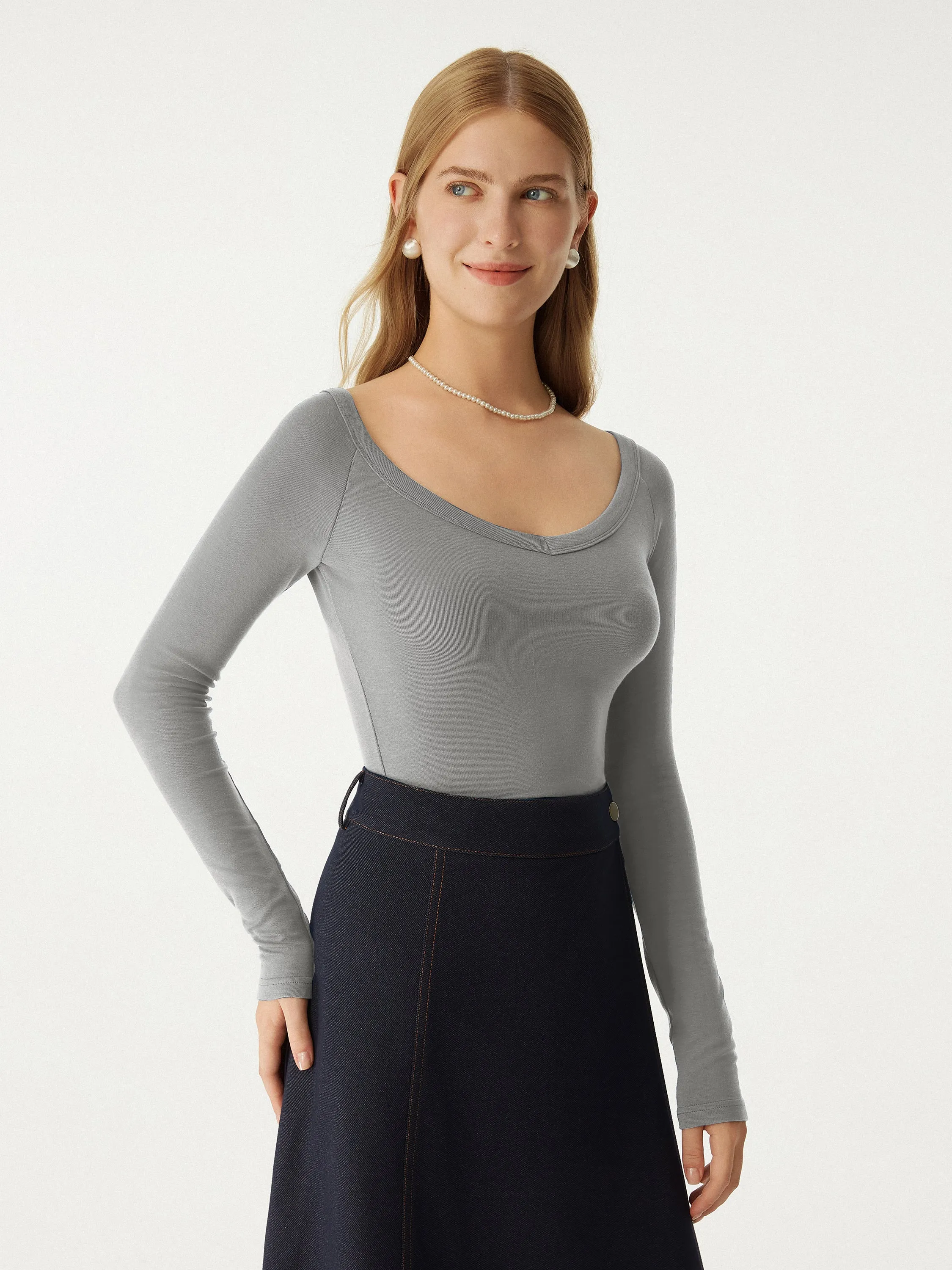 Eco-MiyaMoon® V-neck Base Layer Top sold by ogl move