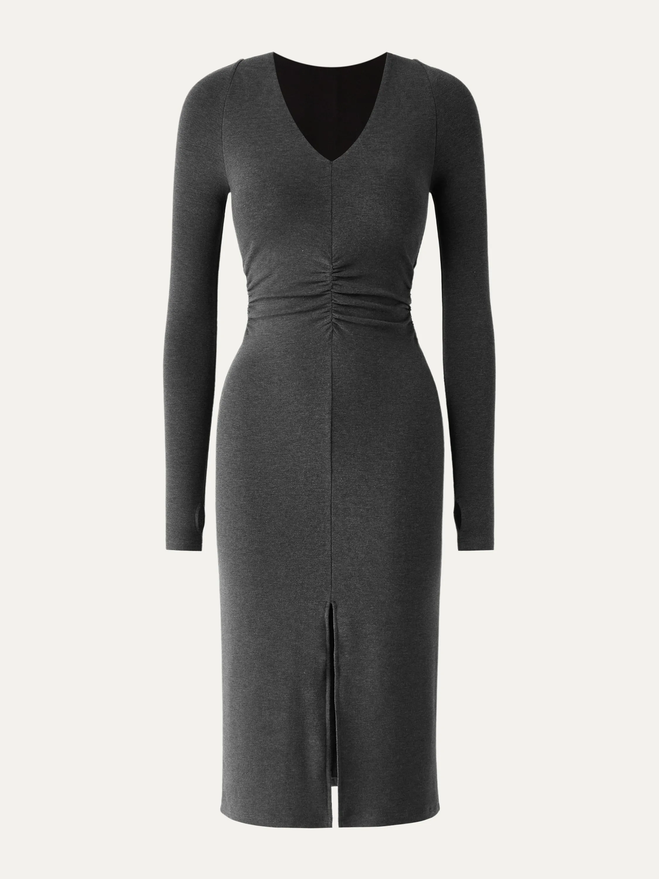 Eco-Mousse®2.0 Thermal V-Neck Ruched Midi Dress sold by ogl move product image thumbnail 2
