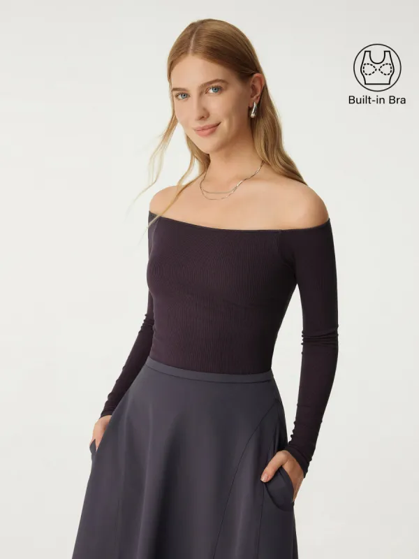 Scoop neckline Long Sleeve Brami Top sold by ogl move