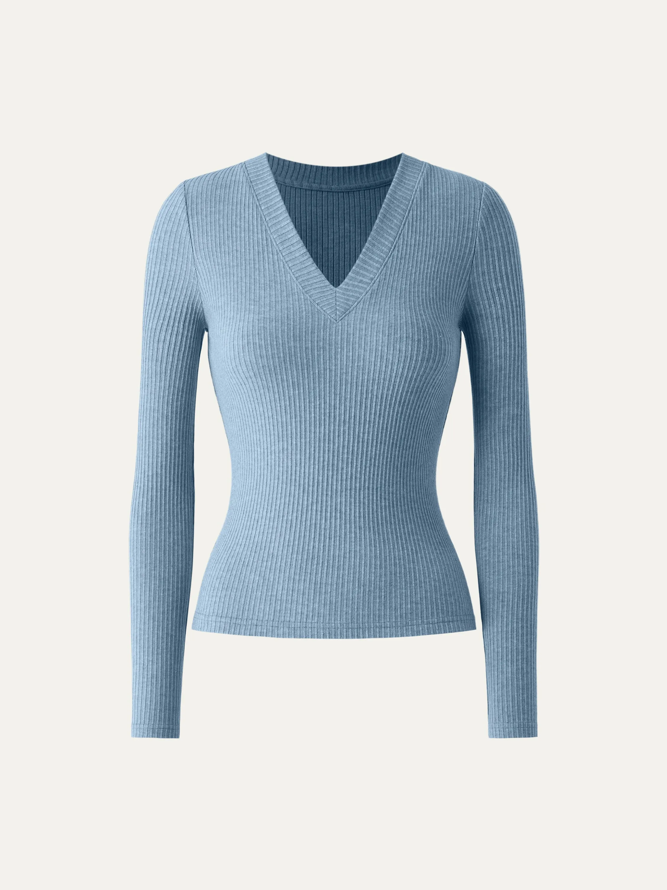 Ribbed Everyday V-Neck Top sold by ogl move product image thumbnail 2