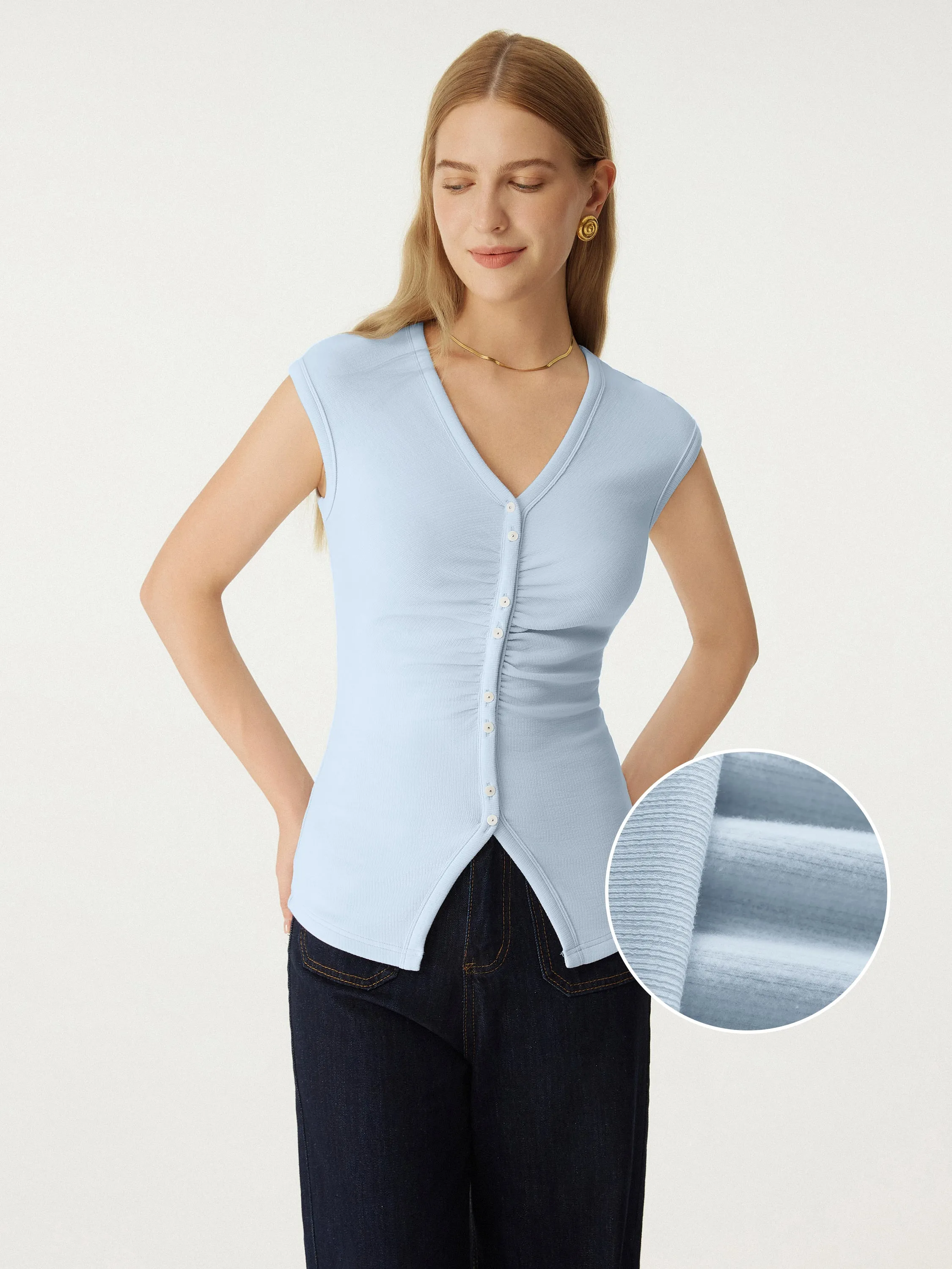 Soft Brushed Cap Sleeve Top sold by ogl move