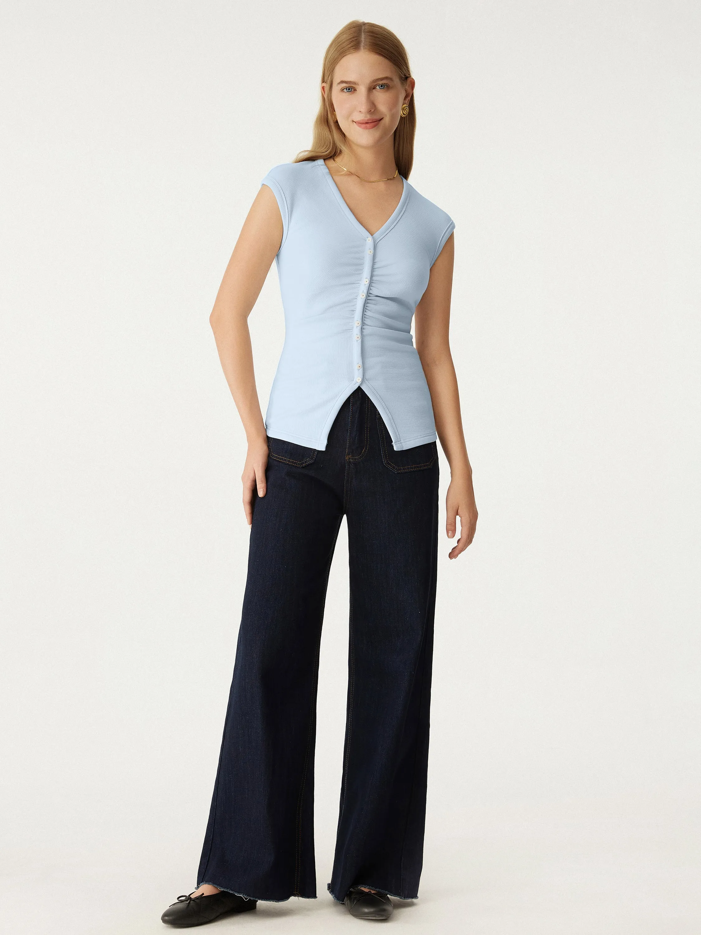 Soft Brushed Cap Sleeve Top sold by ogl move product image thumbnail 4