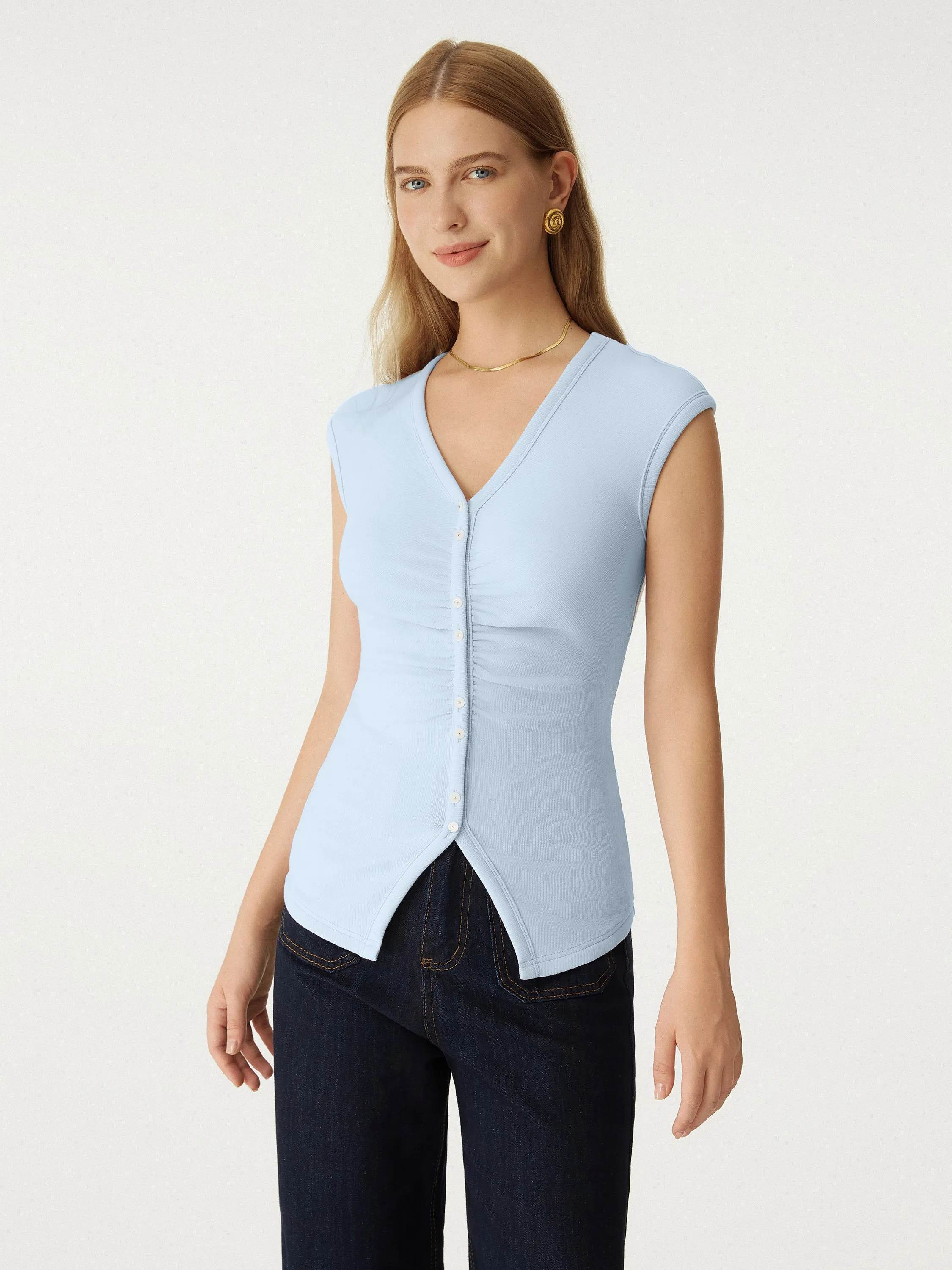 Soft Brushed Cap Sleeve Top sold by ogl move product image thumbnail 5