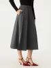 High Waisted Paneled Flare Hem Midi Skirt sold by ogl move